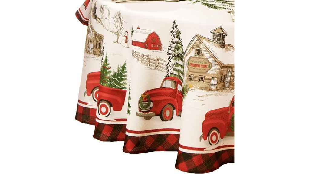 vintage truck holiday tablecloth