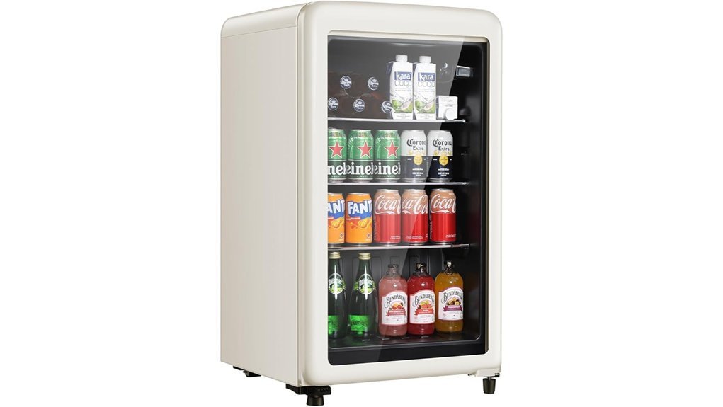 white retro mini fridge
