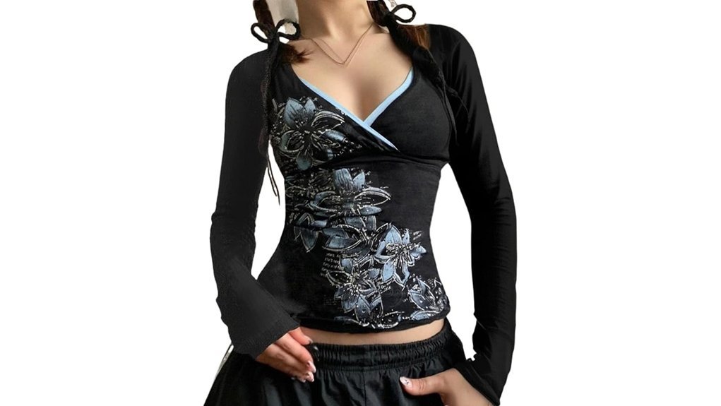 y2k floral grunge top