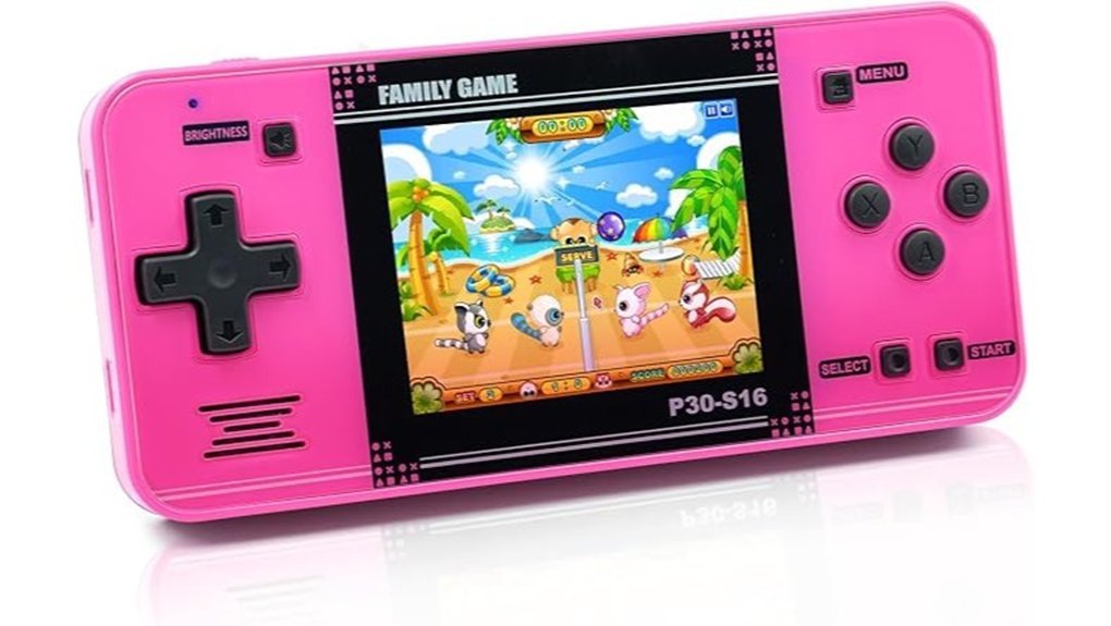 pink retro game console
